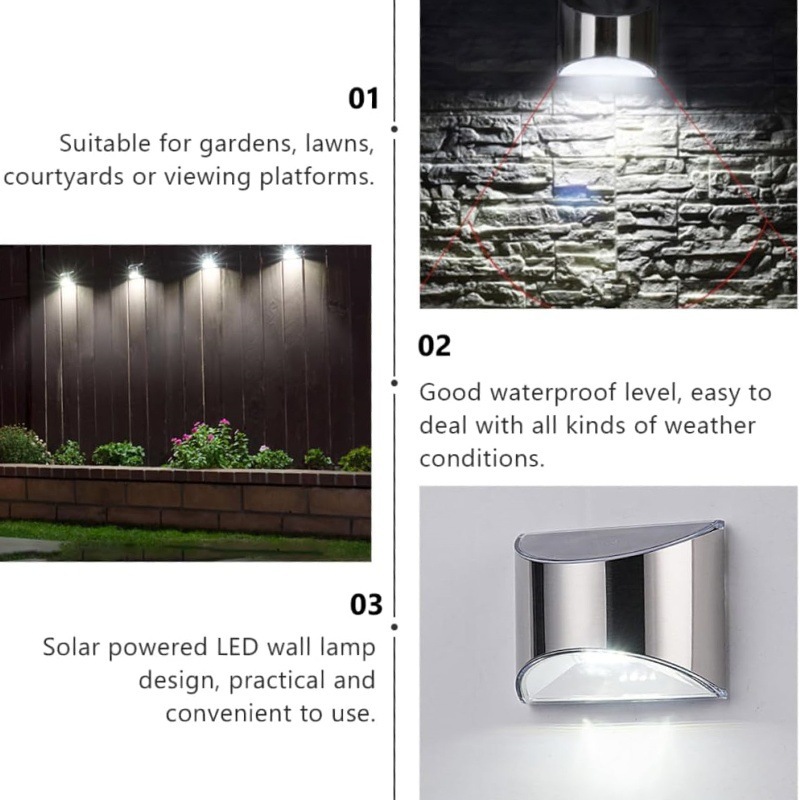2Pcs Solar Garden Light Stainl - Waterproof Junction Box Solar 评论和价格
